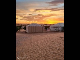 Camera tripla deluxe per tre al Saharian Luxury Camp, Morocco, Meknès-Tafilalet region