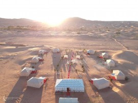 Camera tripla deluxe per tre al Saharian Luxury Camp, Morocco, Meknès-Tafilalet region